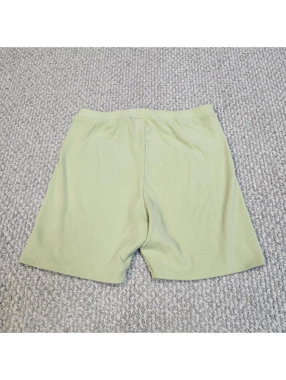 White Fox Light Green Ribbed Biker Shorts Size L - Picture 8 of 8